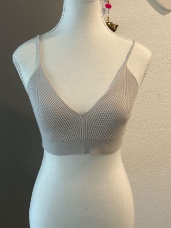 Bustier - Top beige Rippstrick von H&M Gr. S