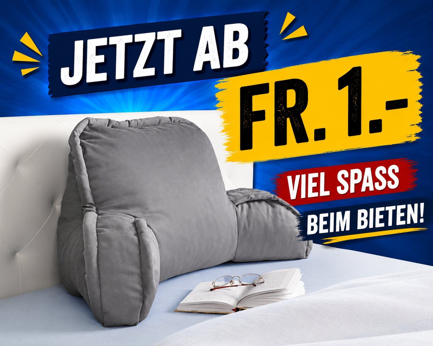 Kissen: Rückenkissen Grau ab Fr. 1.- – Neu und originalverpackt aus Koppigen von Bracher_Mail-House
