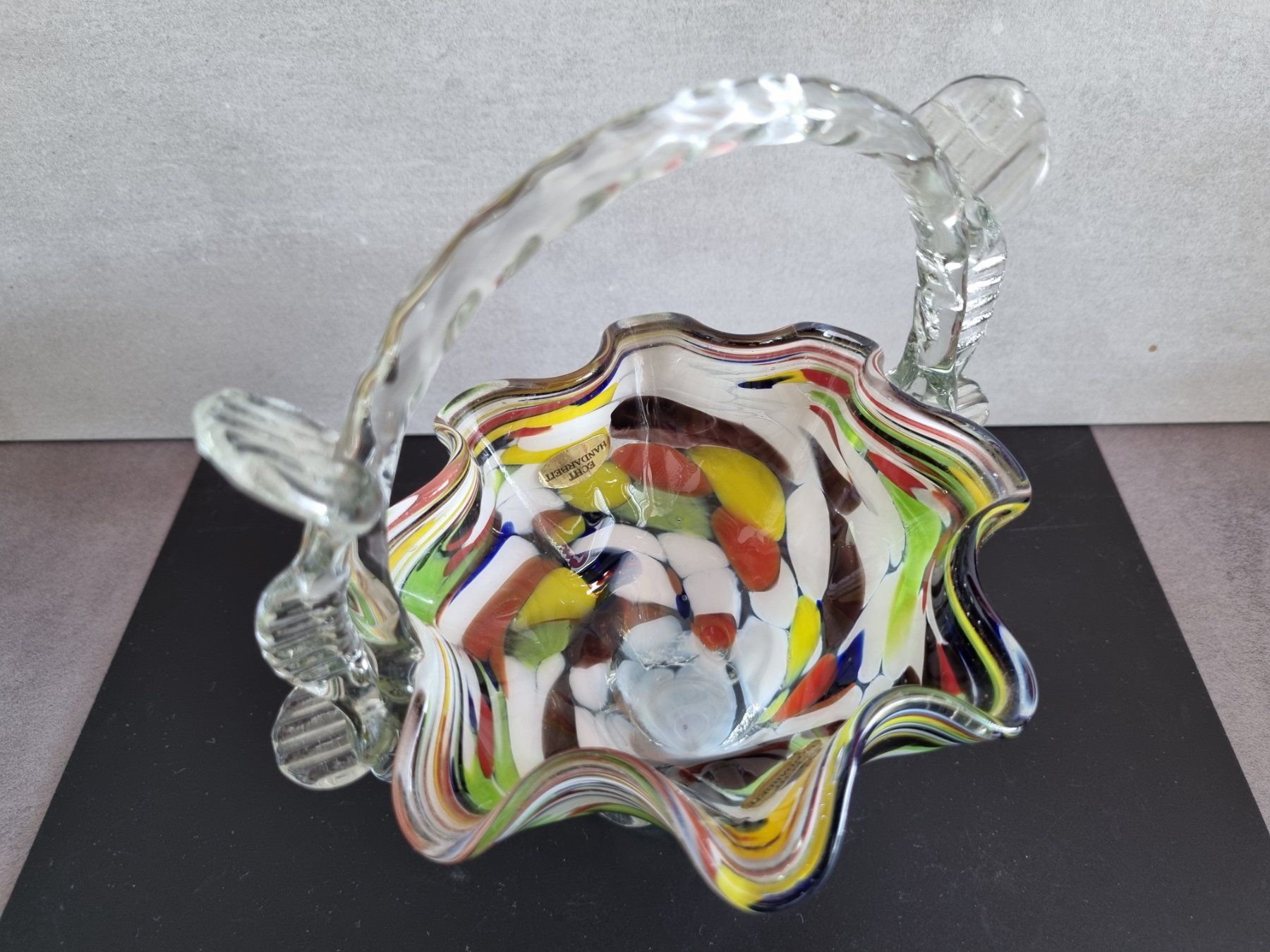 Gläser: Vintage Glaskorb farbig Murano Stil, echte Handarbeit – Gebraucht aus Lenzburg von freedomky 4