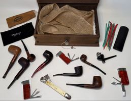 8 Vintage Pfeifen mit Zubehör – Sammler Konvolut
