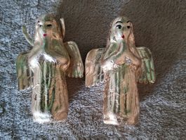 Sehr alter Weihnachtsschmuck aus Schokolade zwei süsse Engel