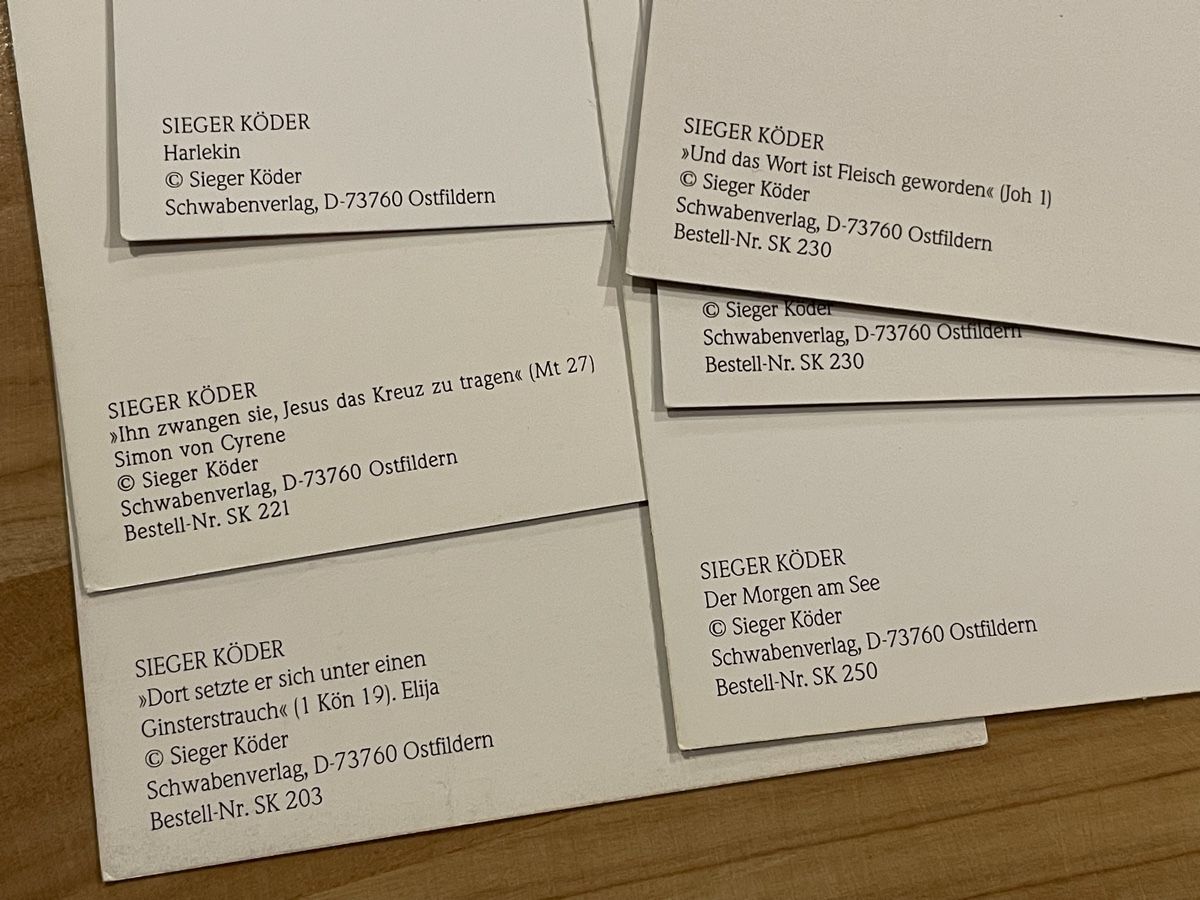 Cartoline postali: 6 AK mit Kunst von Sieger Köder – Usato da Rümlang venduto da Kartenpost1 1