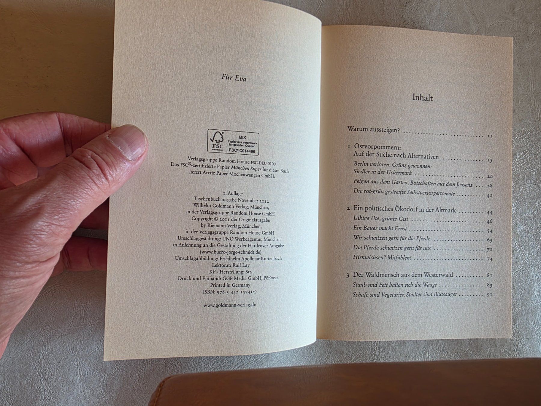 Bücher: Vom Aussteigen und ankommen - Jan Grossarth - 2012 – Gebraucht aus Walterswil BE von Lonitti 1