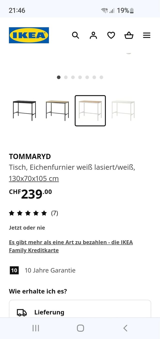 Ikea Tavoli: Tisch weiss mit Eichenfurnierplatte – Usato da Schafisheim venduto da metlaeufer 4
