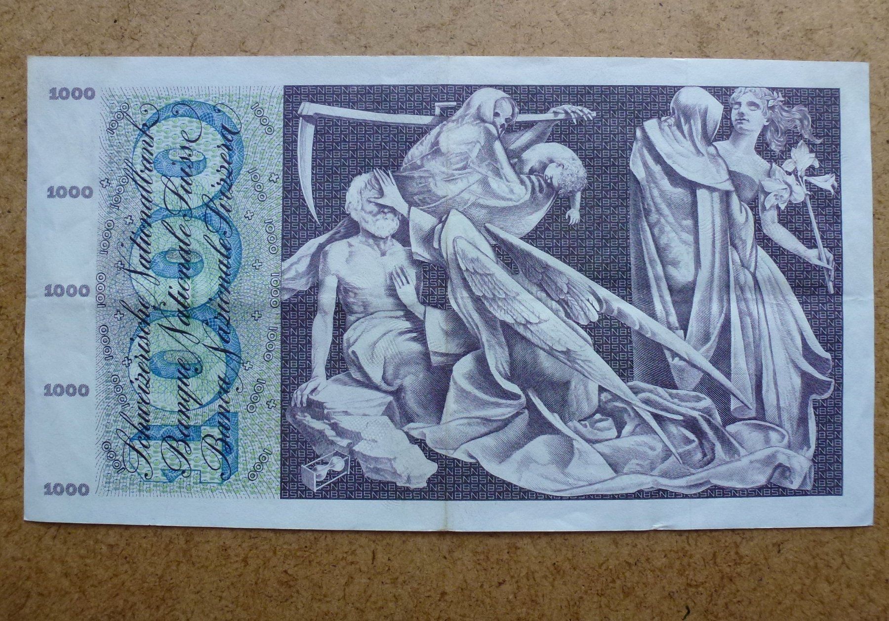 Banconote: ++ 1000.- Franken 30. September 1954 – Usato da Walkringen venduto da Casablanca777 2