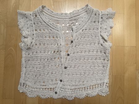 Gehäkelte Weste Beige Grösse L 100% Polyester neuwertig