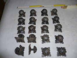 RIESE LOT SCHMIEDEISEN KNOPF GRIFF TÜR MÖBEL SCHRANK ANTIK