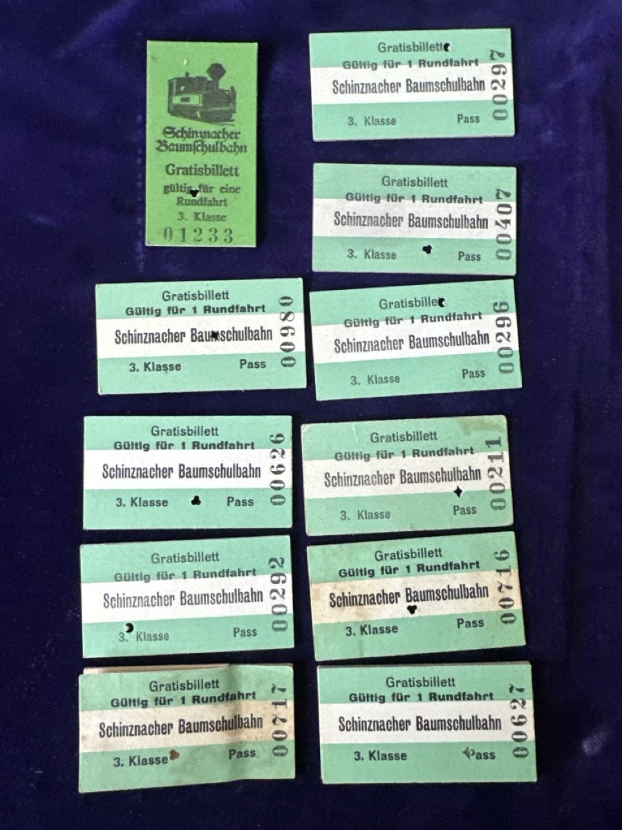 Tickets: Originale Schinznacher Baumschulbahn Billette, 11 Stk. – Gebraucht aus Zürich von Chaeffeler