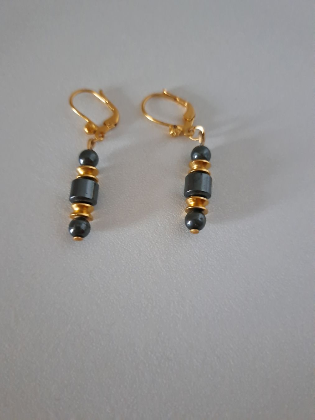 Orecchini pendenti & Orecchini a lobo: Schmuck Set Hämatit Ohrringe Kette Ring Modeschmuck – Usato da Weggis venduto da Leeclipse 5