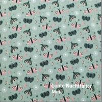 Baumwolljersey Bunte Nachtfalter mint