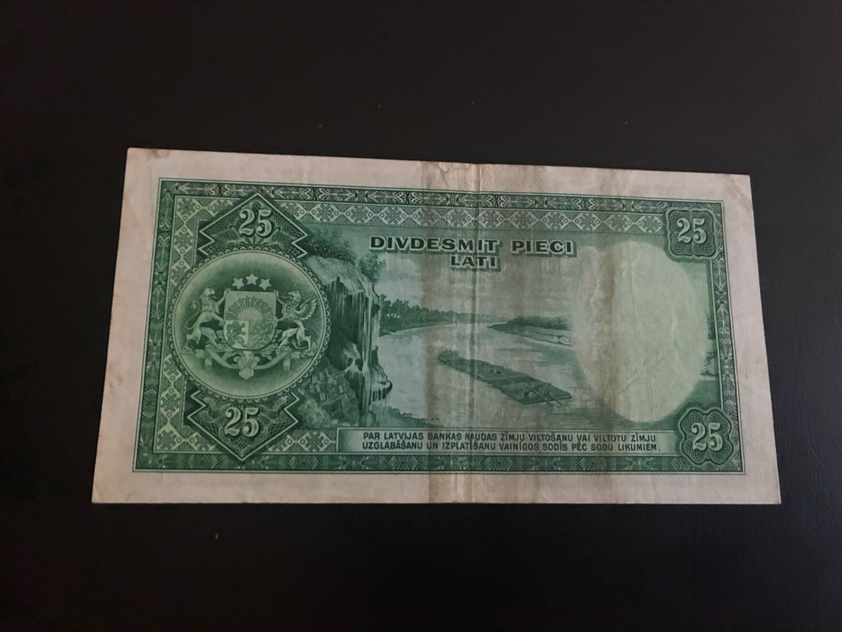 Banknoten: 25 latu 1938 – Gebraucht aus Dällikon von Woldbanknoten 2