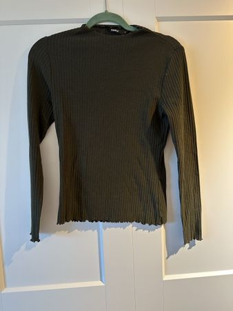 ONLY Langarmshirt, Khaki-Grün, Gr. M