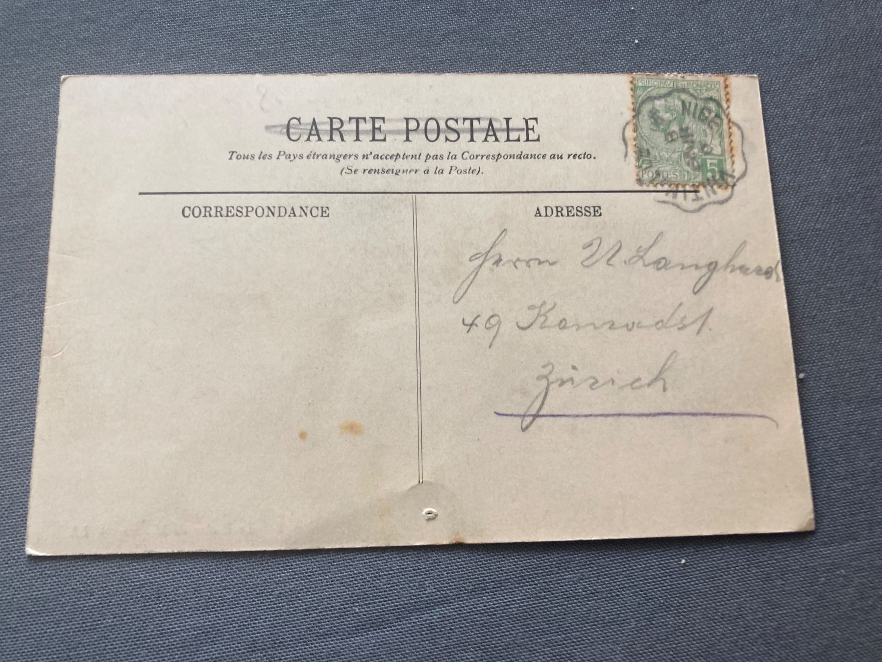 Cartoline postali: Alte Ansichtskarte Monaco, Le Rocher, ca. 1900, – Usato da Zürich venduto da mik_h9ty 1