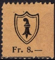 8 Fr. Fiskalmarke von BASEL-STADT