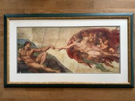 Michelangelos "Die Erschaffung Adams" - Kunstdruck gerahmt