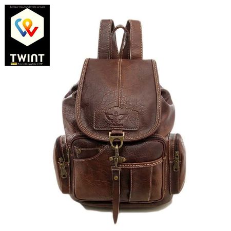 📌 Damen Rucksack Tasche Vintage PU-Leder