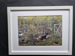 BLÄSS UND ZITA BILD HINTER PASSEPARTOUT MIT RAHMEN