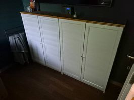 2x Ikea Brimnes Sideboard / Highboard mit Holzplatte