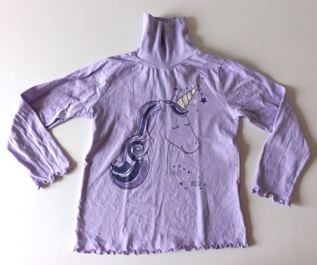 Hübsches Mädchen LangarmShirt 116  Einhorn Lila