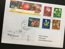 100 Jahre Florist 2020 Tab + Pro Juventute 1960   UNIKAT