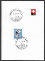 1956: K-Stempel Schaffhausen auf auf PTT-Bögli ET
