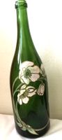 Emaillierte Champagnerflasche mit floralen Motiven - Vintage