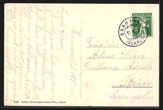 Cartoline postali: AK Braunwald, Blick auf das Sanatorium – Usato da Berlin venduto da bartko-reher 1