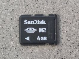 SanDisk M2 4GB Speicherkarte + Adapter Set – z.B. Sony PSP