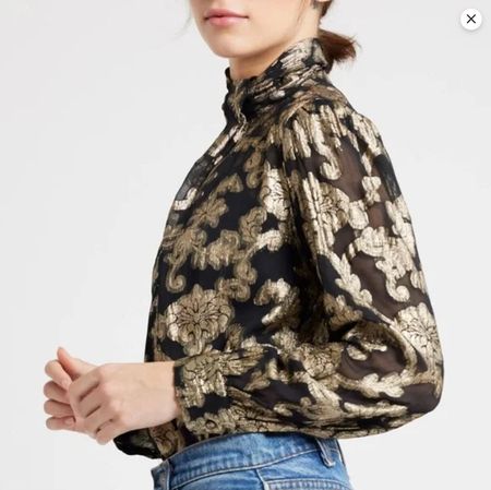 NEU Mille elegante Bluse mit Jacquard Gold zu Nile NP 250.-