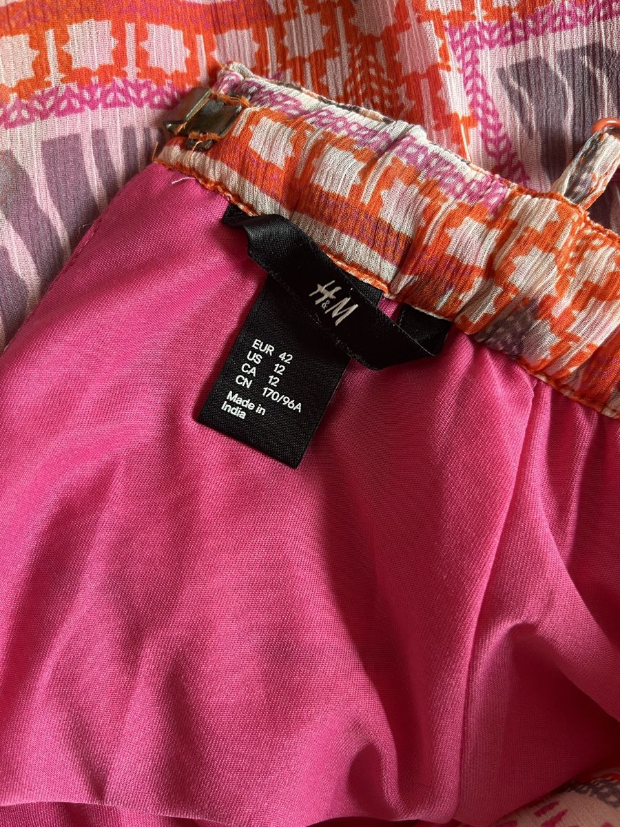 H&M Vestiti: H&M Summer mini Dress, Size 42, orange, patterned - chic! – Usato da Genève venduto da nba_l98n 4