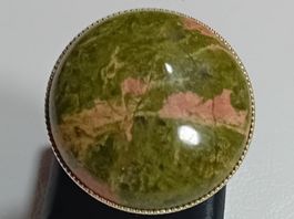 ring edelsthal mit echt jaspis,,,,glanzig