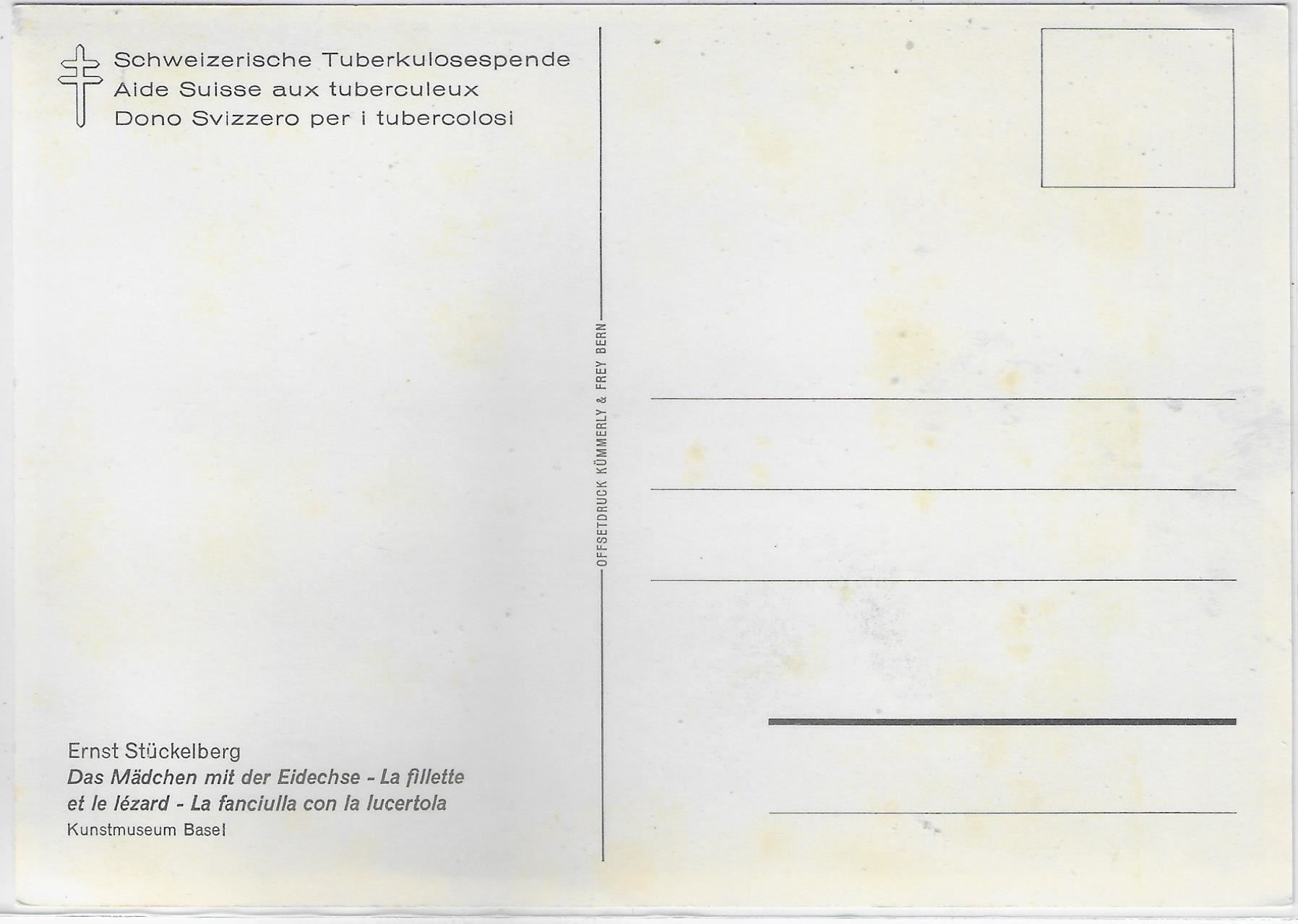 Cartoline postali: Ernst Stückelberger - Das Mädchen mit – Usato da Ettingen venduto da Kartenplanet 1