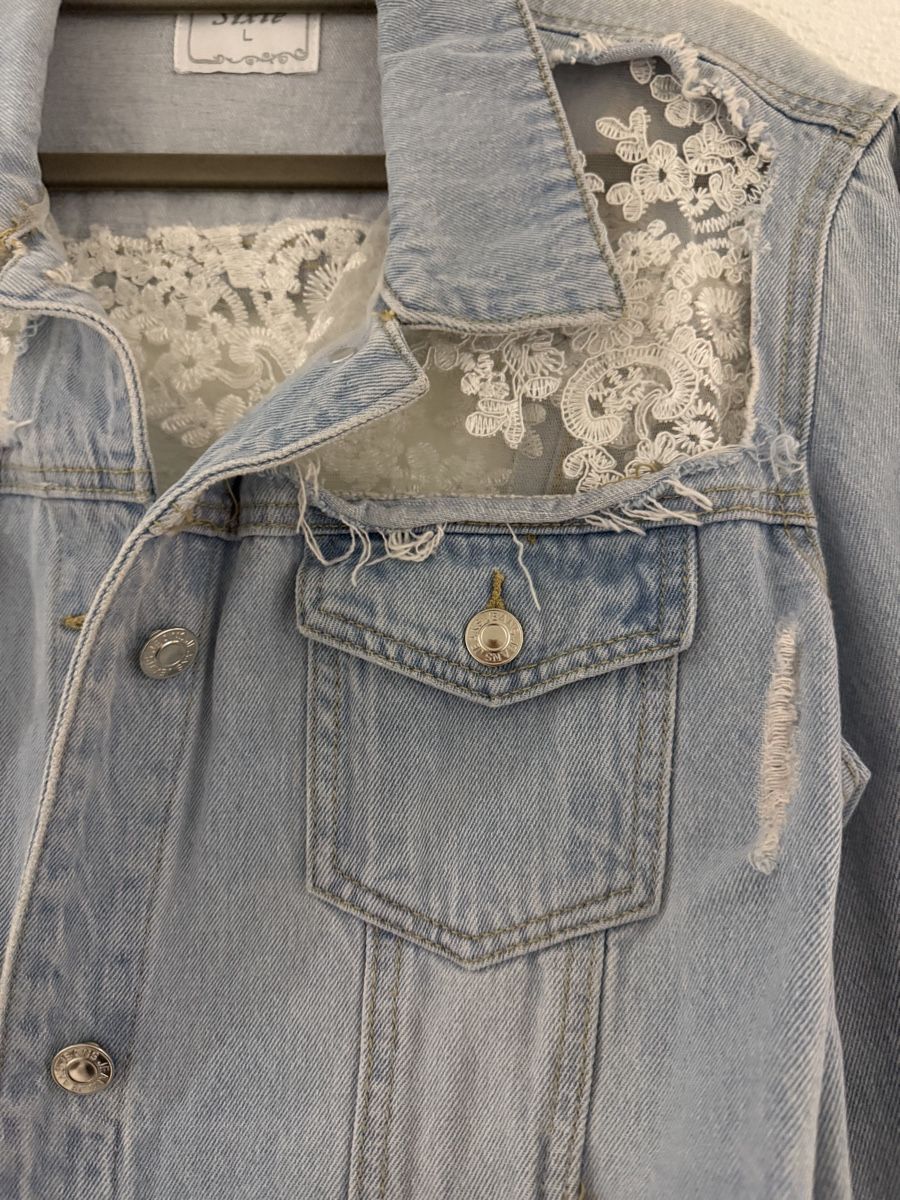 Giacche: Jeansjacke mit Spitze & Destroyed-Look Gr. L – Nuovo (secondo la descrizione) da Hägglingen venduto da Raff_Ella 2