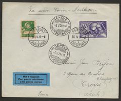 Flugpost Schweiz 1929 Genf Montluçon Luftpost