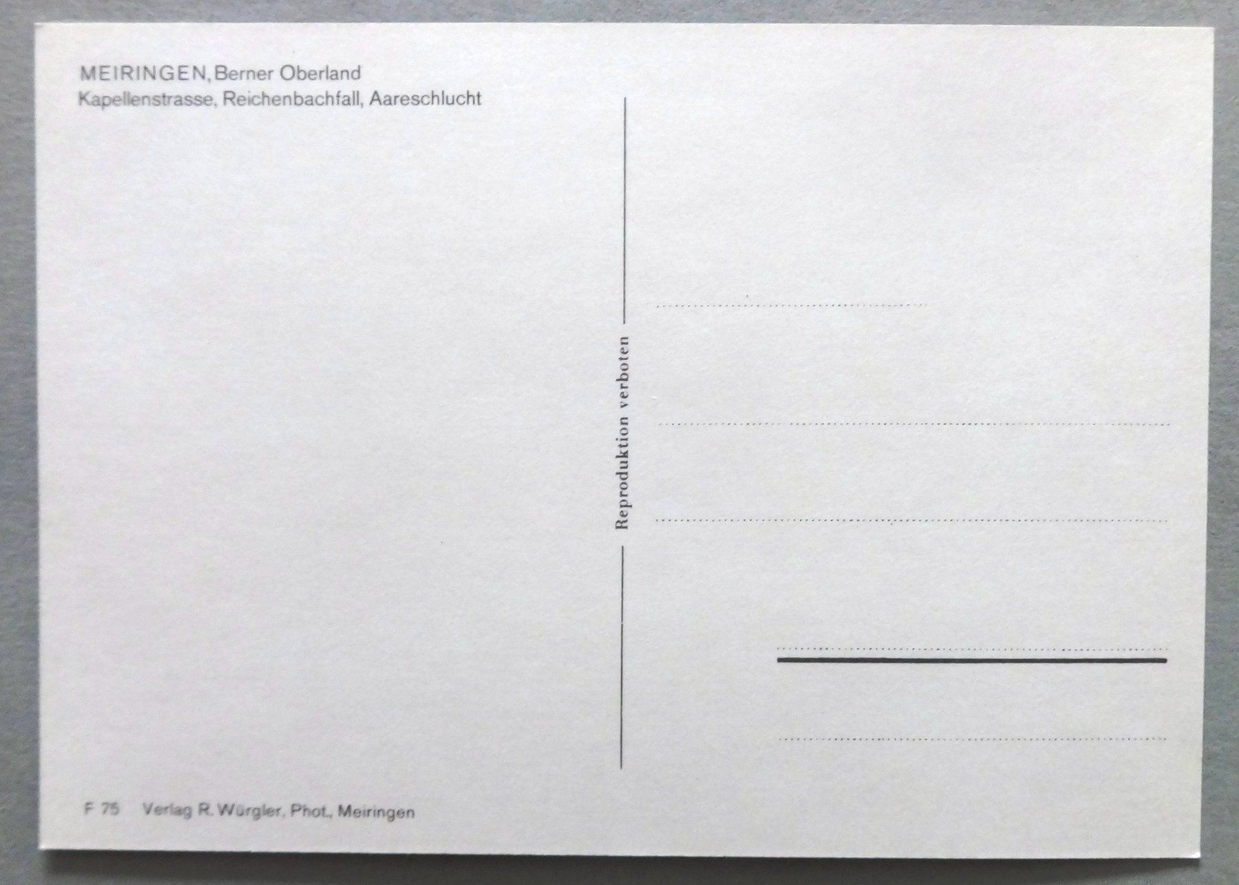 Cartes postales: Meiringen, B.O. – D'occasion à Fétigny par Billy2miny 1
