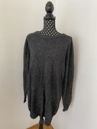 Dunkelgrauer Unisex-Pullover / Kleid – Angora-Wolle-Mix, neu