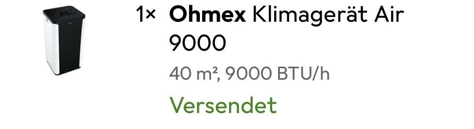 Ohmex Climatiseurs: Ohmex Klimagerät Air 9000 (Ohne Fensterabdichtung) – D'occasion à Zürich par iha_x8qc 1