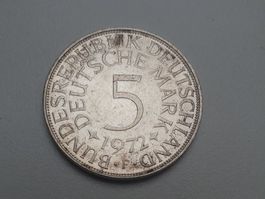 🇩🇪 Germany 5 Mark 1972 F Silver 11.2 g .625