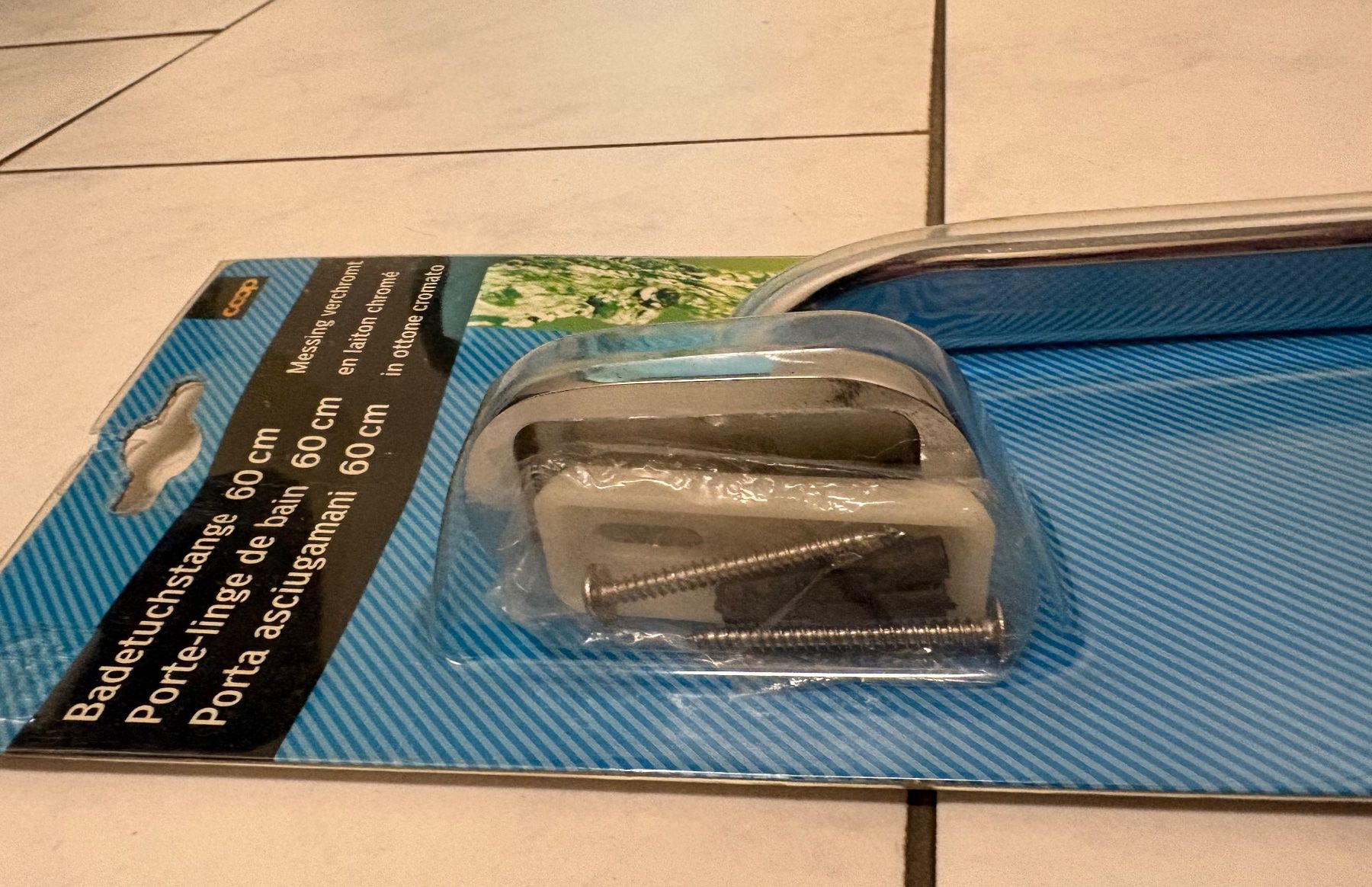 Handtuchhalter: Badetuchstange Messing verchromt – Neu und originalverpackt aus Basel von tif_m2h6 2