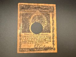 USA Kolonialbanknote New Hampshire 7 Dollars 1780