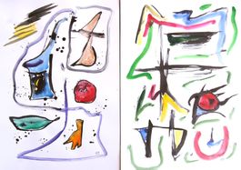Serie 100 Zeichnungen, abstrakt, A3 Format