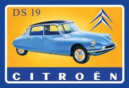 Blechschild-CITROEN DS 19-HELLBLAU