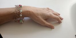 Designer Armreif Silber versilbert mit Dekorationen zu Nile