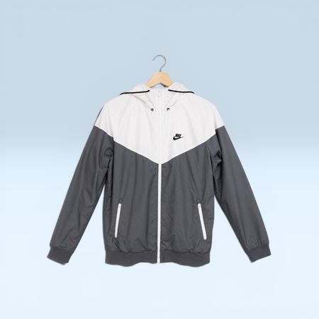 Nike Windbreaker Jacke – Grau/Weiss Gr. M
