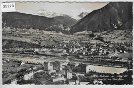 Brig Brigue, vue generale et massif du Simplon - gare