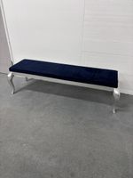 Elegante Vintage Bank Dunkelblau/Silber
