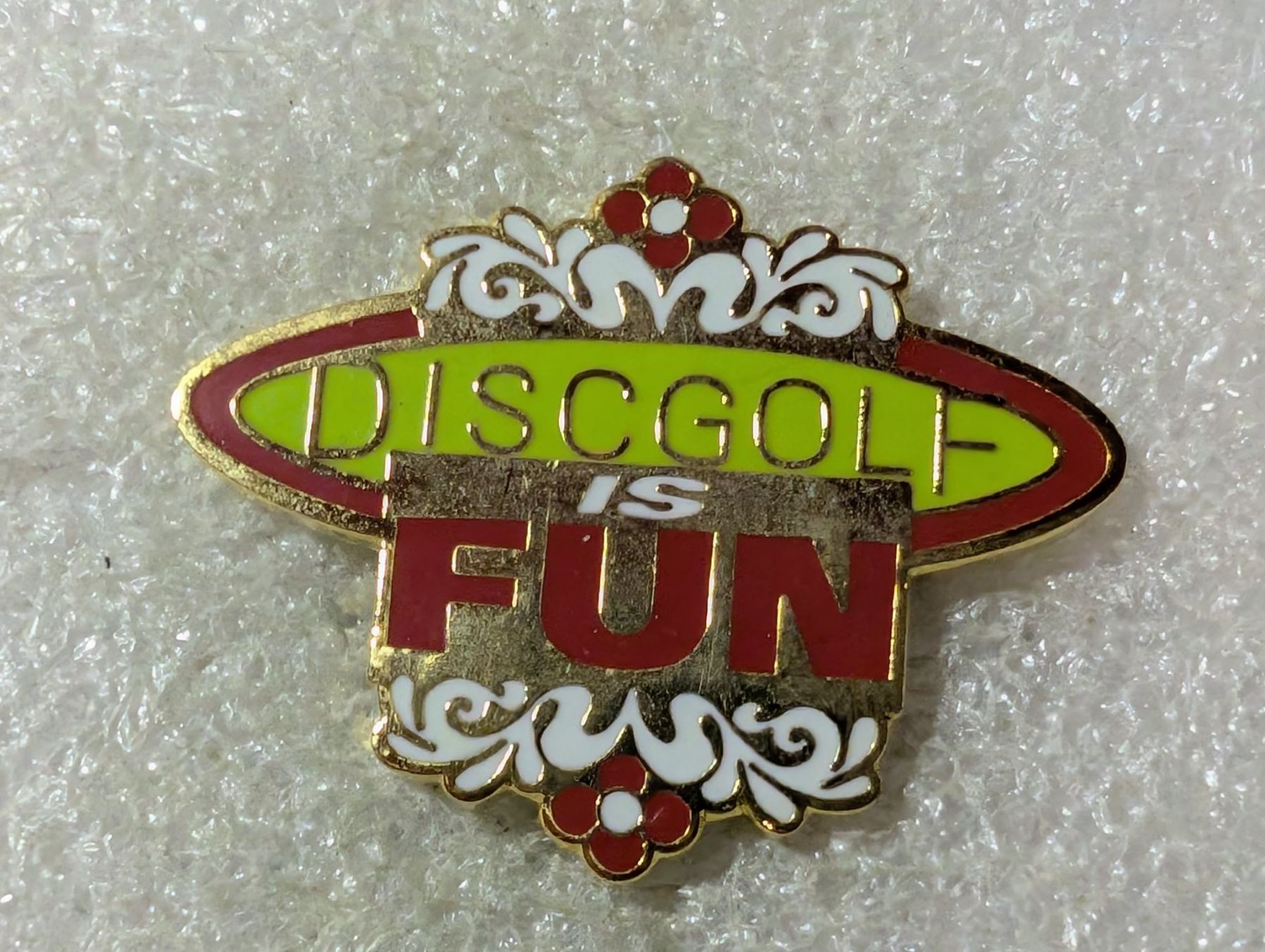 Placchette & Badge: Ansteckpin 116: Discgold is Fun – Usato da Oppligen venduto da Pin-Fall-Shop
