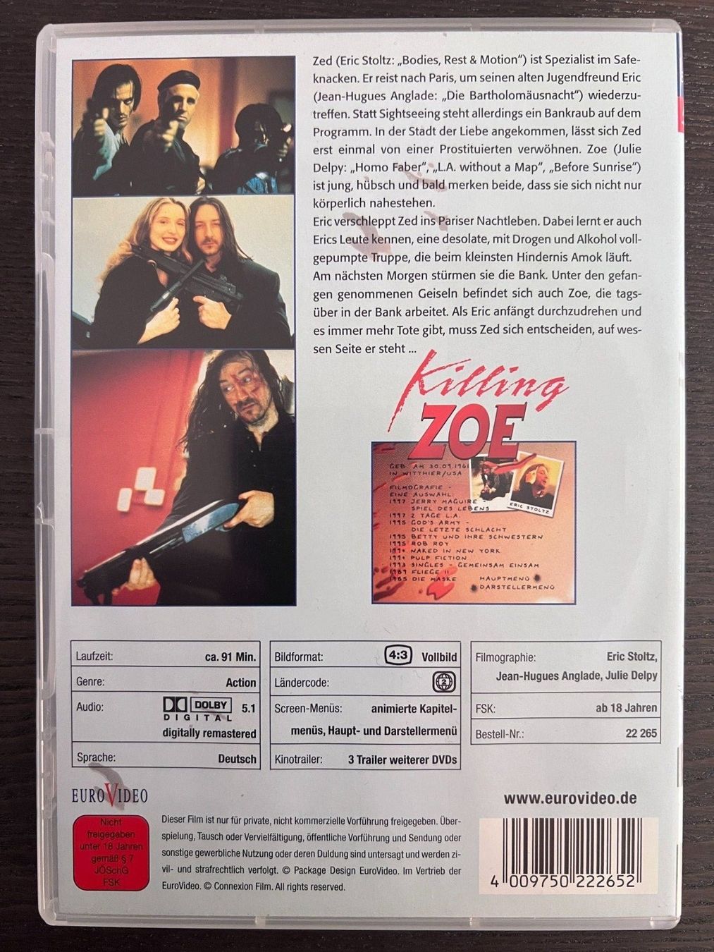 Tutti i DVDs: Killing Zoe – Usato da Zürich venduto da FilmFreunde 1