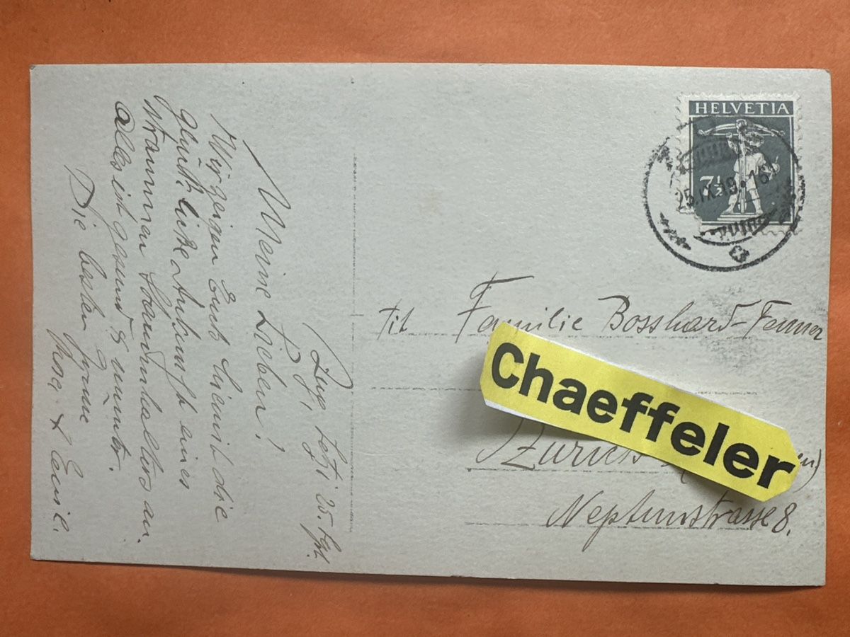 Cartoline postali: Haus womöglich in Zug 1919 – Usato da Zürich venduto da Chaeffeler 1