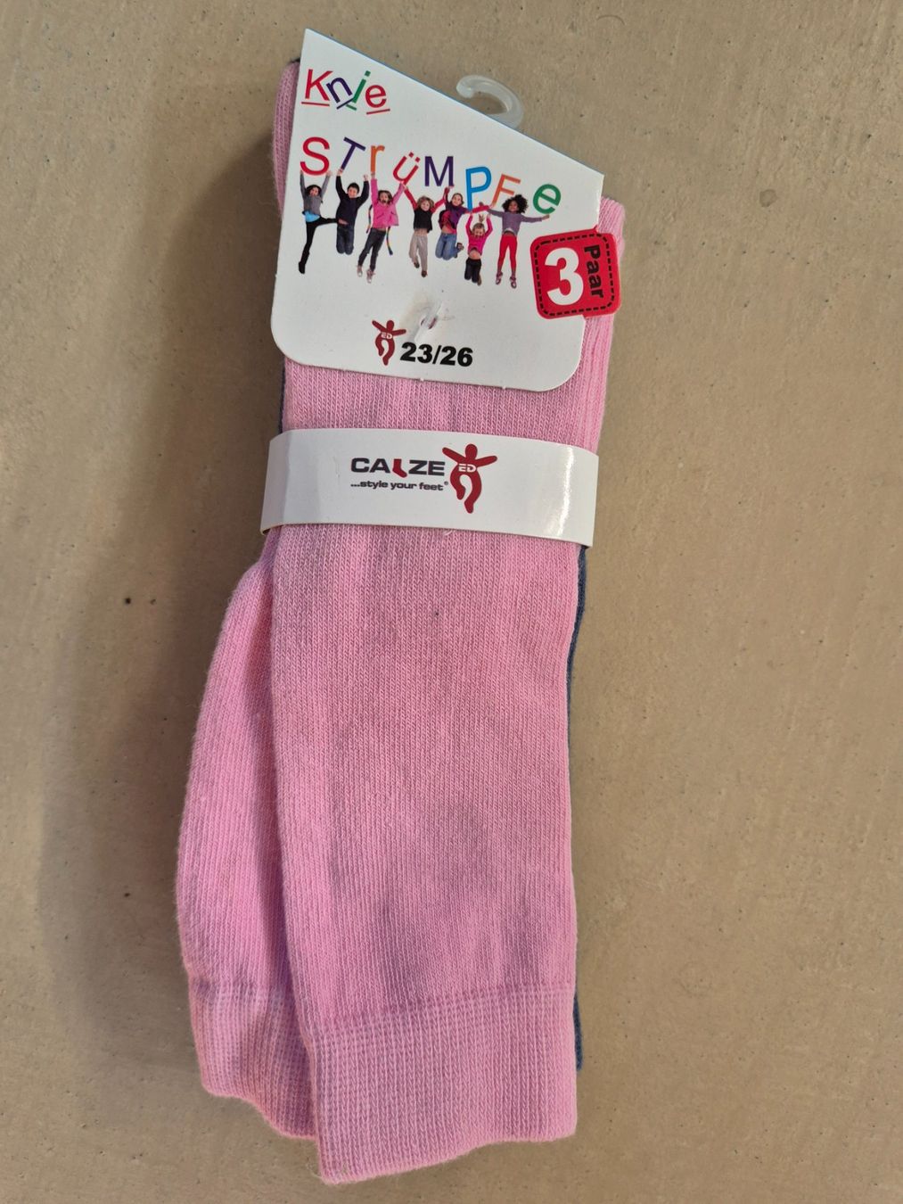 Socken für Kinder: 3 paar Kniesocken uni, Gr. 23-26 – Neu und originalverpackt aus Dietikon von grafad